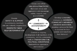 Ein Diagramm mit der ├ťberschrift "Gemeinschaftliche Rechenschaft" und drei überlappenden Kreisen, die durch Pfeile verbunden sind.