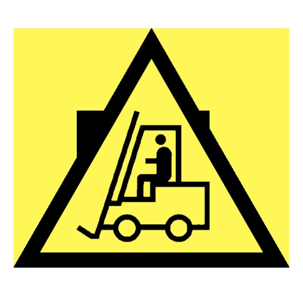 Warnschild mit einer Gabelstapler-Illustration, das den Bereich f\c3cr Gabelstapler reserviert anzeigt.