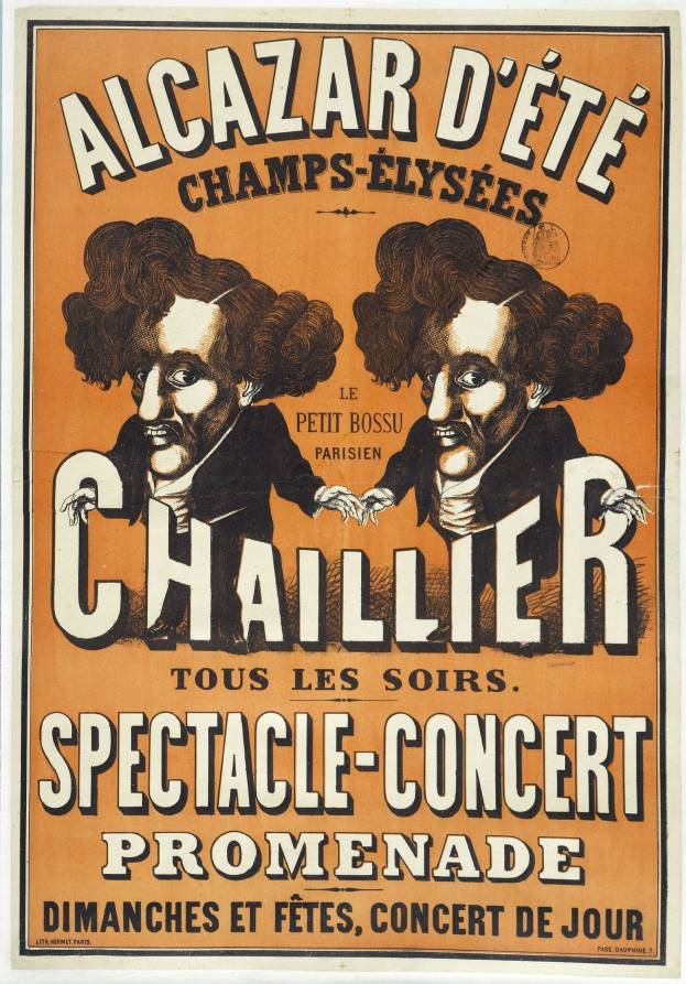 Plakatankündigung für ein Konzert mit zwei Männern im Anzug, die Seite an Seite mit ernsten Gesichtern stehen, Text in fetter Schrift.