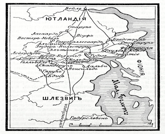 Schwarzes und weißes Plakat einer 19. Jahrhundert-Karte des russischen Reichs mit beschrifteten Städten, Dörfern und geografischen Merkmalen, begleitet von beschreibendem Text.