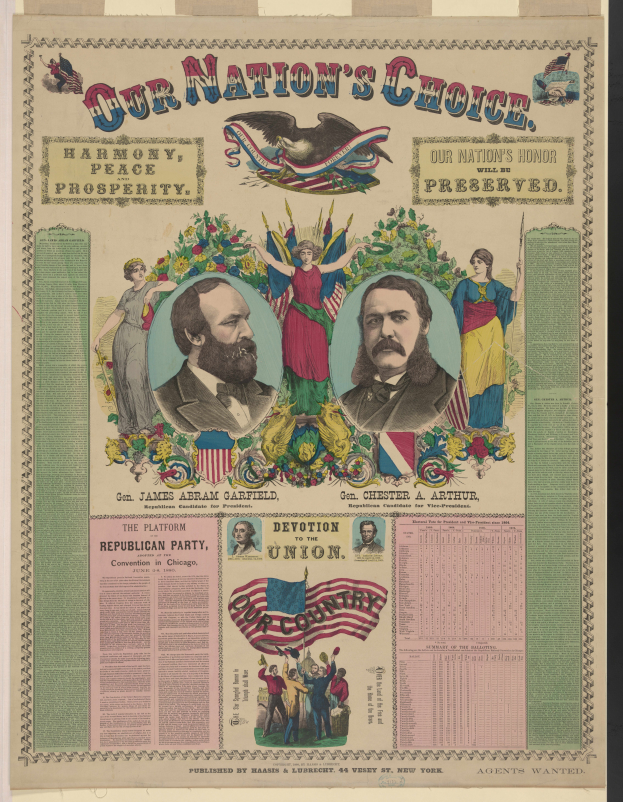 Ein Plakat mit Bildern von Menschen und dem Text "Unsere Wahl: Harmonie, Frieden, Wohlstand und Wohlstand."