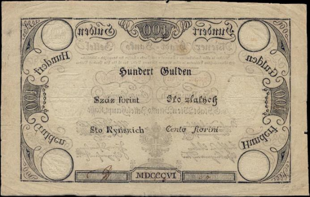 Alte deutsche 100-Pfennig-Banknote mit schwarzem Hintergrund und einem Männerporträt.
